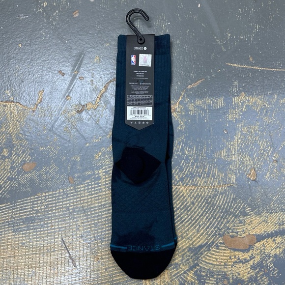 Stance NBA Logoman Crew Socks Medium Dark Teal Basketball Combed Cotton - Picture 3 of 5
